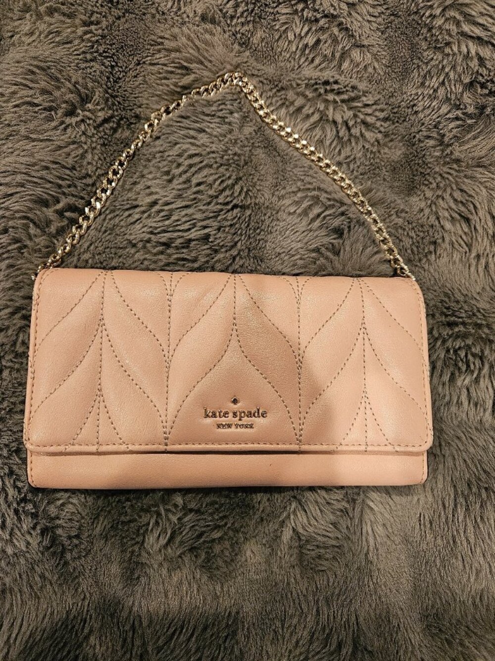 Kate Spade Pink Quilt Chain Wallet